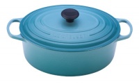 Le Creuset Signature Enameled Cast-Iron 5-Quart Oval French Oven, Caribbean Le Creuset Signature Enameled Cast-Iron 5-Quart Oval French Oven, Caribbean