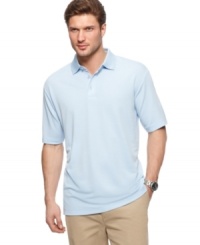 Nothing adds the perfect amount of refined style to a casual look like this classic Club Room polo shirt. Nothing adds the perfect amount of refined style to a casual look like this classic Club Room polo shirt.