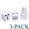 Ceptics Grounded Universal Plug Adapter for Switzerland (Type J) - 3 Pack