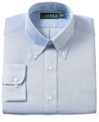 Combining a classic fit and timeless sophistication, this comfortable Lauren Ralph Lauren dress shirt is ready-made to jump right into your workweek rotation. Combining a classic fit and timeless sophistication, this comfortable Lauren Ralph Lauren dress shirt is ready-made to jump right into your workweek rotation.