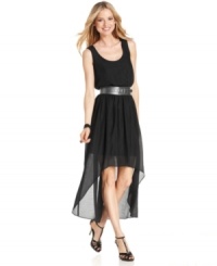 London Times takes the high-low look to new heights with this flattering belted dress. Pair with statement shoes for a look you'll love wearing out this summer! London Times takes the high-low look to new heights with this flattering belted dress. Pair with statement shoes for a look you'll love wearing out this summer!