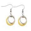 Gold and Silver Tone Dangle Stainless Steel Cirlce Earrings