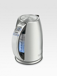 For tea to reach its full flavor, it should be steeped at just the right temperature. This kettle has six preset temperatures for different varieties of tea. 1500-watt power provides fast heat-up, and a Keep Warm option will maintain the set temperature for 30 minutes. The kettle can even be removed from the power base for up to 2 minutes without shutting off or losing its place in the brewing process. For tea to reach its full flavor, it should be steeped at just the right temperature. This kettle has six preset temperatures for different varieties of tea. 1500-watt power provides fast heat-up, and a Keep Warm option will maintain the set temperature for 30 minutes. The kettle can even be removed from the power base for up to 2 minutes without shutting off or losing its place in the brewing process.
