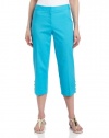 Rafaella Women's Solid Curvy Fit Capri