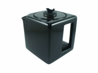 Make My Day Tea Cube Ceramic Teapot with Infuser, Black with Black Accent Make My Day Tea Cube Ceramic Teapot with Infuser, Black with Black Accent