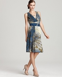 Anne Klein Collection Modern Printed Draped Wrap Dress Anne Klein Collection Modern Printed Draped Wrap Dress