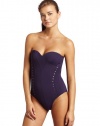 Calvin Klein Women's Nailhead Bandeau One Piece Swimsuit