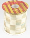 For wrapping or decorating, indoors and out, this signature ribbon has a linen-like texture and wired edges to adorn everything from packages to the banister to the tree.Checks on one side, solid gold on the otherWater-resistant for indoor or outdoor useWired for easy shaping10-yard spool4 widePolyester/metallicImported