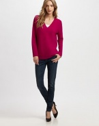 Soft cashmere in a cozy, double V-neck pullover.Front and back V-neckDropped shouldersLong sleevesPullover styleCashmereDry cleanImportedModel shown is 5'10 (177cm) wearing US size Small.