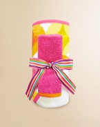 Every essential for bath time includes an adorable hooded baby towel and coordinating two-tone washcloth, both in soft cotton terry velour. Towel, 30 square Washcloth, 13 square Machine wash Imported