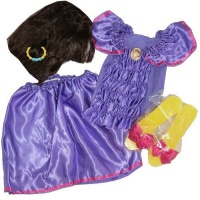 Dora The Explorer Girls Halloween Costume Set Wig, Shoes, Outfit, Bracelet Dora The Explorer Girls Halloween Costume Set Wig, Shoes, Outfit, Bracelet
