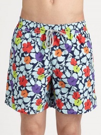 A vibrant floral print adorns these quick-dry trunks, complete with drawstring waist and back eyelets to avoid a ballooning effect.Drawstring elastic waistBack flap pocket with grip-tape closureMesh liningPolyamideMachine washImported A vibrant floral print adorns these quick-dry trunks, complete with drawstring waist and back eyelets to avoid a ballooning effect.Drawstring elastic waistBack flap pocket with grip-tape closureMesh liningPolyamideMachine washImported