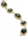 GURHAN  Gauntlet Dark and White Silver with Gold Labradorite Bracelet