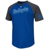 MLB Los Angeles Dodgers Big Leaguer Fashion Crew Neck Ringer T-Shirt, Royal Heather/Charcoal Heather