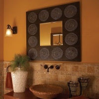 Hayworth Square Wall Mirror in Oak Stain Hayworth Square Wall Mirror in Oak Stain