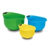 In three versatile sizes and cheerful bright colors, Cuisinart's durable plastic bowls are designed to stand up to any kitchen task. Each features soft-grip handles and a nonslip base.