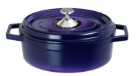 Art & Cuisine Cocotte Series Cast Aluminum Oval Roaster Pan, Purple, 3-3/4-Qt. Art & Cuisine Cocotte Series Cast Aluminum Oval Roaster Pan, Purple, 3-3/4-Qt.