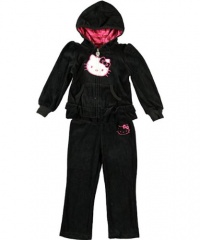 Hello Kitty Forever Soft 2-Piece Velour Tracksuit (Sizes 2T - 4T) - black, 2t Hello Kitty Forever Soft 2-Piece Velour Tracksuit (Sizes 2T - 4T) - black, 2t