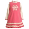 Size-6 BNJ-4032X 2-Piece PINK Fleece Jumper Set with Snowflake Applique,X34032 Bonnie Jean LITTLE GIRLS, Pink