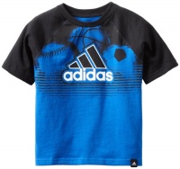 Adidas Boys 2-7 Triple Performance Tee, Bright Blue, 7 Adidas Boys 2-7 Triple Performance Tee, Bright Blue, 7