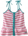 Roxy Kids Baby-Girls Infant-Jump Rope Super Cut Tank Top, Azalea Pink Stripe, 24 Months