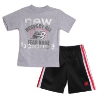 New Balance Infant Boys 2 Piece Athletic Grey T-shirt Mesh Basketball Shorts New Balance Infant Boys 2 Piece Athletic Grey T-shirt Mesh Basketball Shorts