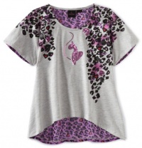 Baby Phat - Kids Girls 7-16 High Low Tee, Gray, Large Baby Phat - Kids Girls 7-16 High Low Tee, Gray, Large