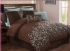 Luxury Home 8-Piece Leaves Comforter Set, Chocolate, King