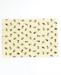 Kissed by a rose. A yellow trellis comes into bloom on these Rose Kiss placemats, featuring a machine washable blend to outfit your table with ease. Kissed by a rose. A yellow trellis comes into bloom on these Rose Kiss placemats, featuring a machine washable blend to outfit your table with ease.