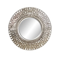Elegant and graceful, this round mirror with basket weave detail is a lovely way to accent any wall. Round with silverleaf details. Elegant and graceful, this round mirror with basket weave detail is a lovely way to accent any wall. Round with silverleaf details.