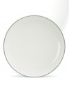 Mix and match these splashes of color for a tabletop with endless possibility! The modern coupe shape and two-tone hues mean this round platter will bring life to any décor. Select pieces in your favorite shades to create a customized dinnerware collection.