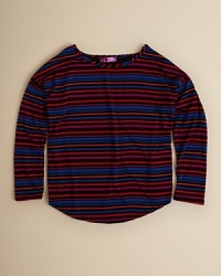 Colorful stripes team with solid black accents for a cheery take on contrast. From Aqua. Colorful stripes team with solid black accents for a cheery take on contrast. From Aqua.