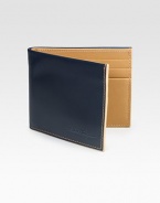 Handsomely crafted calfskin leather features a retro-inspired, two-tone detail with constrast stitching.Six card slots4W x 3¼HMade in Italy