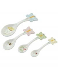 A taste of country living from Lenox. Butterfly Meadow measuring spoons fill your kitchen with unparalleled whimsy in elegant white porcelain with figural accents and a sweet springtime motif. A taste of country living from Lenox. Butterfly Meadow measuring spoons fill your kitchen with unparalleled whimsy in elegant white porcelain with figural accents and a sweet springtime motif.