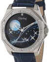 Stuhrling Original Women's 8231D.1115C1 Nautical Nemo Universe Swiss Quartz Swarovski Crystal Blue Leather Strap Watch