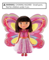 Dora's newest adventure takes place in the Enchanted Forest! After she helps the King save the forest, her fairy friends thank her by giving her magical wings! Dora's newest adventure takes place in the Enchanted Forest! After she helps the King save the forest, her fairy friends thank her by giving her magical wings!