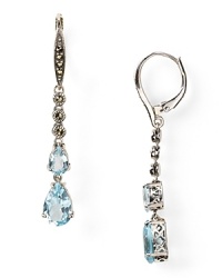 Judith Jack's delicate double teardrop earrings dangle gracefully. Slip in this long, linear pair to take every outfit from simple to striking. Judith Jack's delicate double teardrop earrings dangle gracefully. Slip in this long, linear pair to take every outfit from simple to striking.