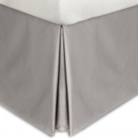 Calvin Klein Home Solid Sateen Pearl Edge California King Bedskirt, Quarry