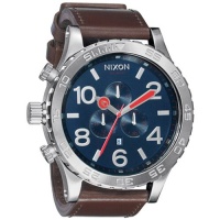 Nixon 51-30 Chrono Leather Watch - Navy X One Size Nixon 51-30 Chrono Leather Watch - Navy X One Size