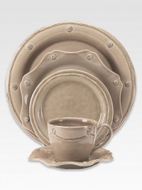 A beautiful stoneware charger is crafted in Portugal with elegant curves to bring irresistibly romantic European charm to a dinner or party. From the Berry & Thread CollectionCeramic stoneware13½ diam.Dishwasher- & microwave-safeImported A beautiful stoneware charger is crafted in Portugal with elegant curves to bring irresistibly romantic European charm to a dinner or party. From the Berry & Thread CollectionCeramic stoneware13½ diam.Dishwasher- & microwave-safeImported
