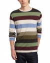 French Connection Men's Armageddon Stripe Long Sleeve Crew Neck Tee