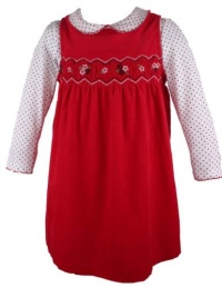 B T Kids Girls Red Corduroy Smocked Dress B T Kids Girls Red Corduroy Smocked Dress
