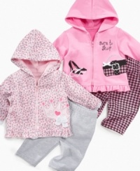 Get her some sporty baby gear with this soft cotton jog set from Baby essentials. Get her some sporty baby gear with this soft cotton jog set from Baby essentials.