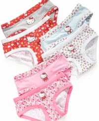Hip from square one! She can start her day off fun with these cute hipster briefs from Hello Kitty. Hip from square one! She can start her day off fun with these cute hipster briefs from Hello Kitty.