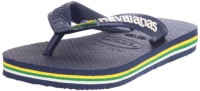 Havaianas Brasil Logo-Kids Flip Flop (Toddler/Little Kid),Navy Blue,27-28 BR (11-12 M US Little Kid)