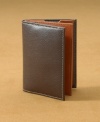 Classic style gets flipped with this pebbled leather wallet from Perry Ellis.