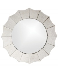 A bright spot in any home, Howard Elliot's Rupal wall mirror features a scalloped frame with antiqued and mirrored accents. A bright spot in any home, Howard Elliot's Rupal wall mirror features a scalloped frame with antiqued and mirrored accents.