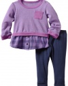 Splendid Littles Baby-Girls Infant Prep School Tunic Set, Grape Juice, 12-18 Months