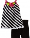 Sweet Heart Rose Baby-girls Infant Striped Bike Short Set, Black Multi, 12 Months