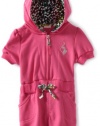 Baby Phat - Kids Baby-girls Newborn Terry Hooded Romper, Pink, 3-6 Months